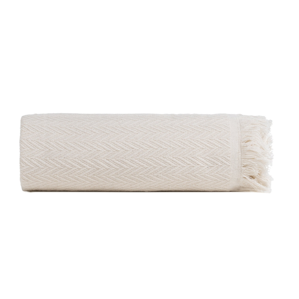 PLAID ESPIGA CREMA ALGOD�N DECORACI�N 280 X 260 CM