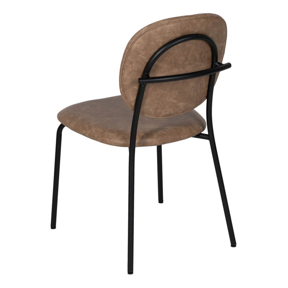 SILLA BEIGE PU/METAL SALÓN 48 X 53 X 84 CM
