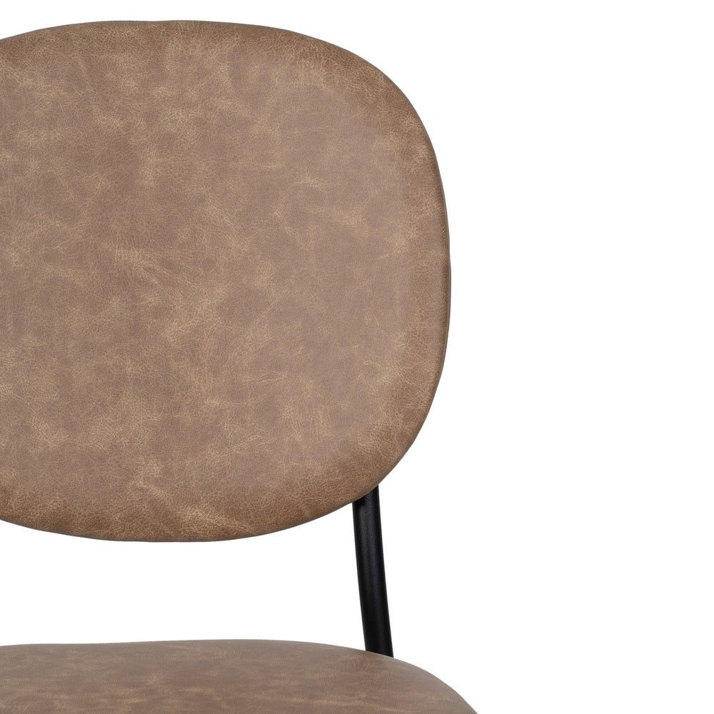 SILLA BEIGE PU/METAL SALÓN 48 X 53 X 84 CM