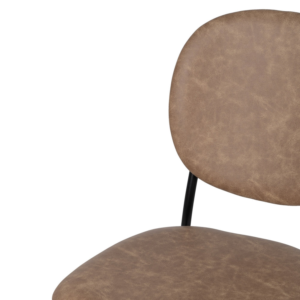 SILLA BEIGE PU/METAL SALÓN 48 X 53 X 84 CM