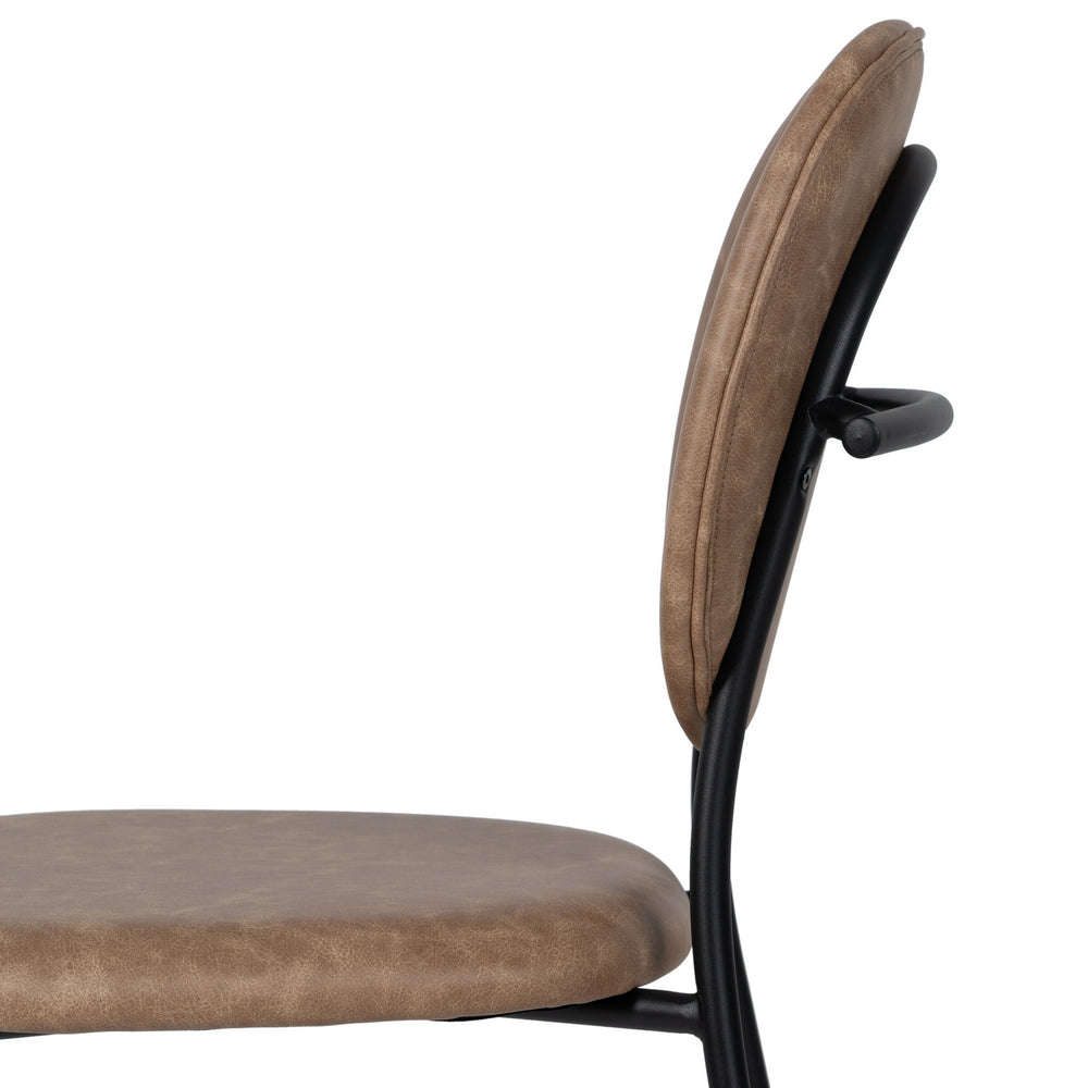 SILLA BEIGE PU/METAL SALÓN 48 X 53 X 84 CM
