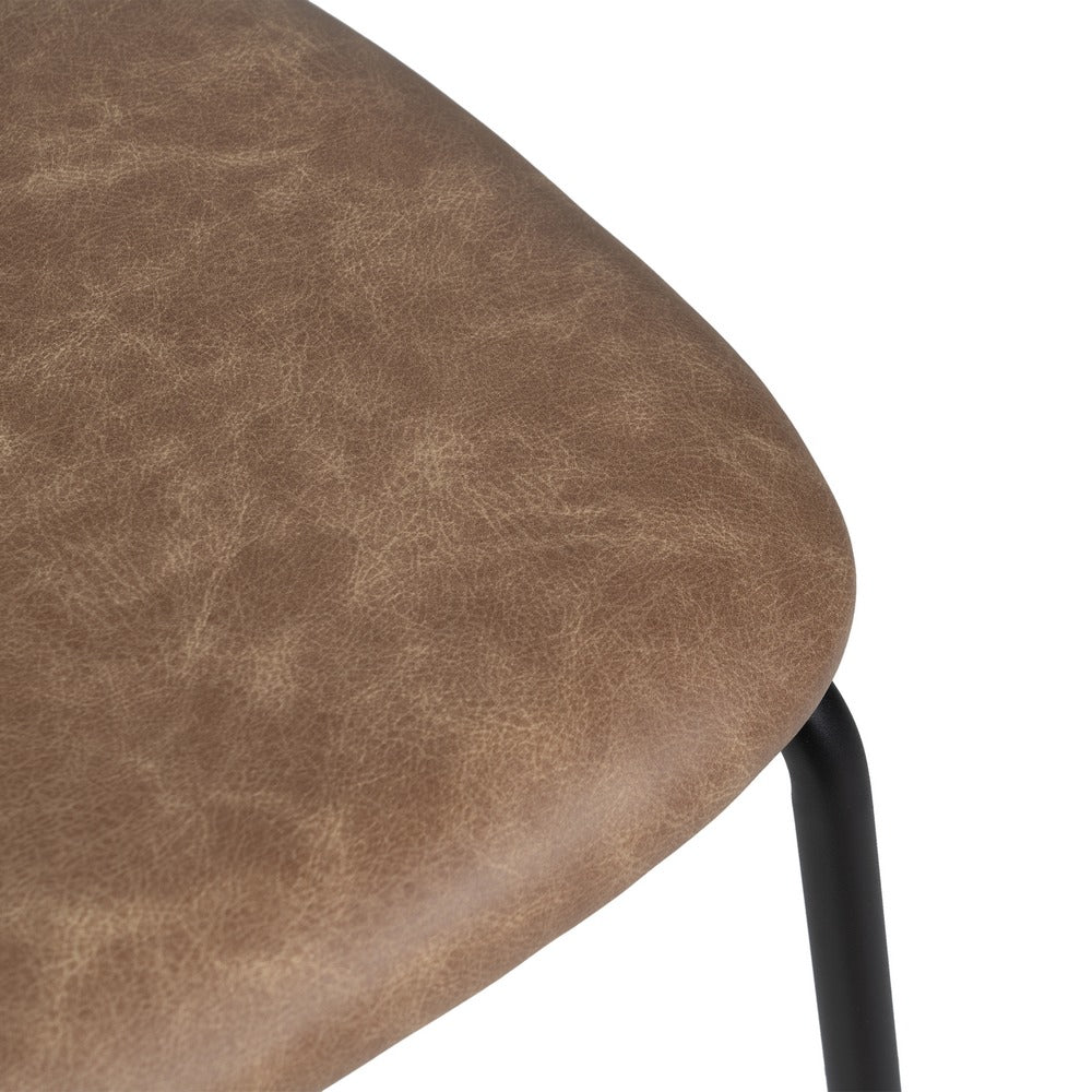 SILLA BEIGE PU/METAL SALÓN 48 X 53 X 84 CM