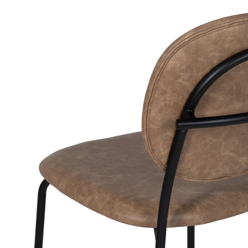 SILLA BEIGE PU/METAL SALÓN 48 X 53 X 84 CM
