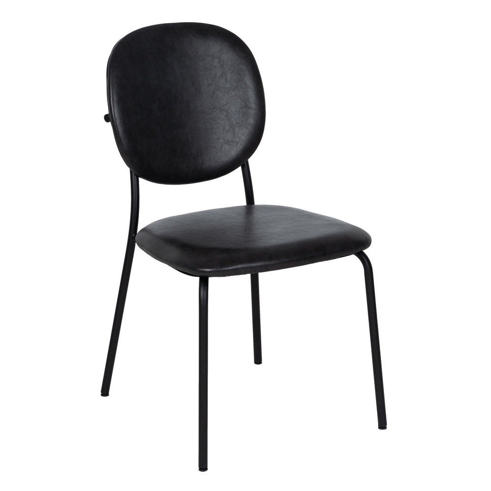 SILLA NEGRO PU/METAL SALÓN 48 X 53 X 84 CM
