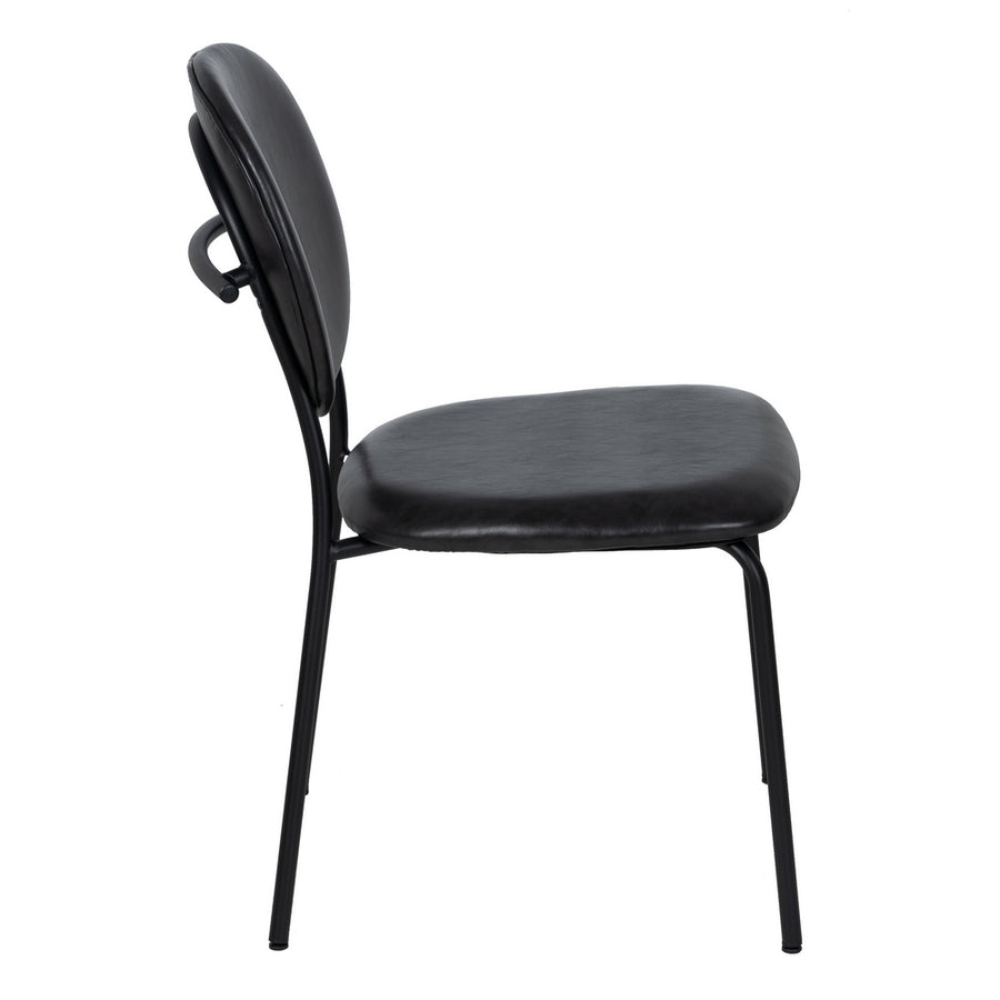 SILLA NEGRO PU/METAL SALÓN 48 X 53 X 84 CM