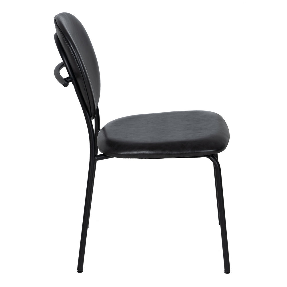 SILLA NEGRO PU/METAL SALÓN 48 X 53 X 84 CM
