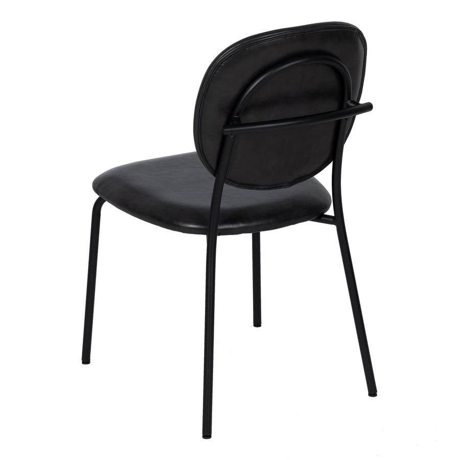SILLA NEGRO PU/METAL SALÓN 48 X 53 X 84 CM