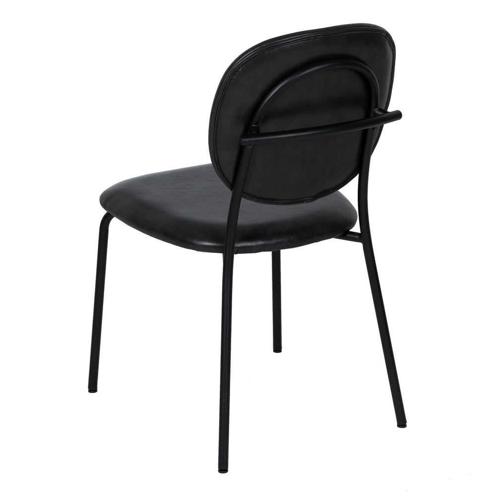 SILLA NEGRO PU/METAL SALÓN 48 X 53 X 84 CM