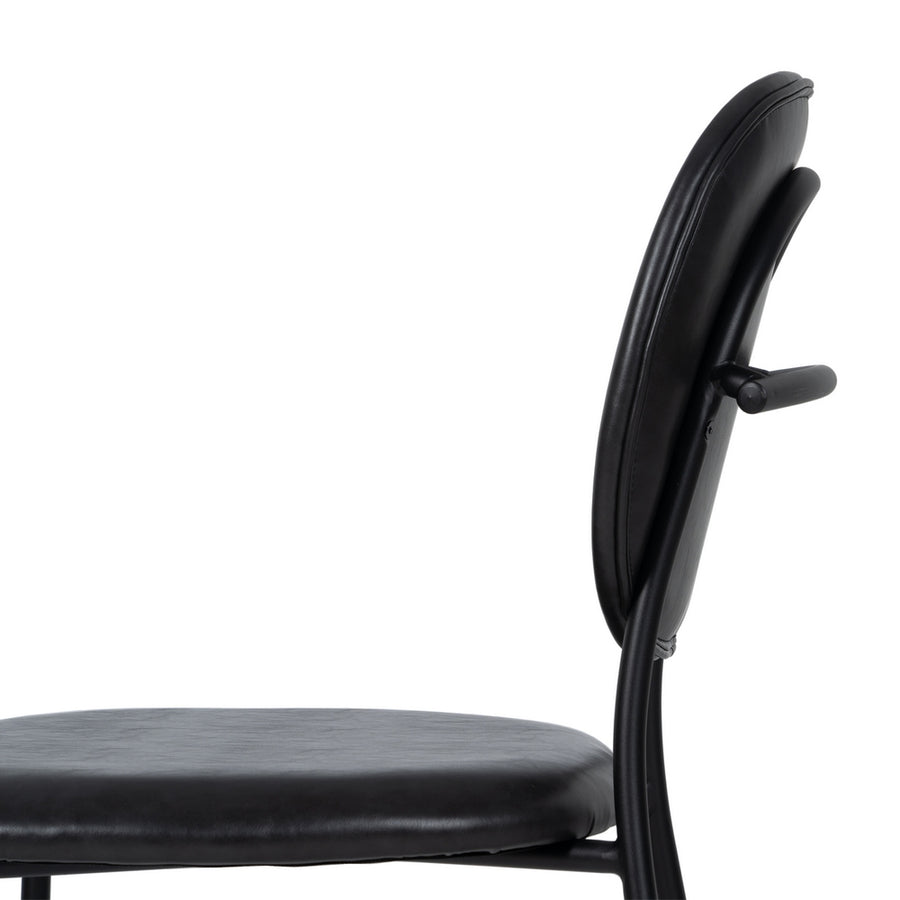 SILLA NEGRO PU/METAL SALÓN 48 X 53 X 84 CM