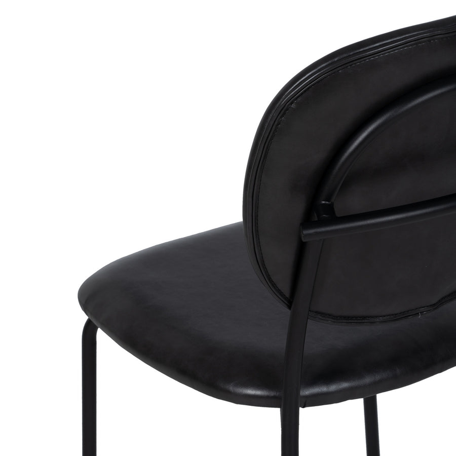 SILLA NEGRO PU/METAL SALÓN 48 X 53 X 84 CM