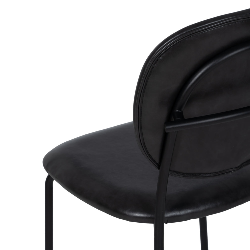 SILLA NEGRO PU/METAL SALÓN 48 X 53 X 84 CM