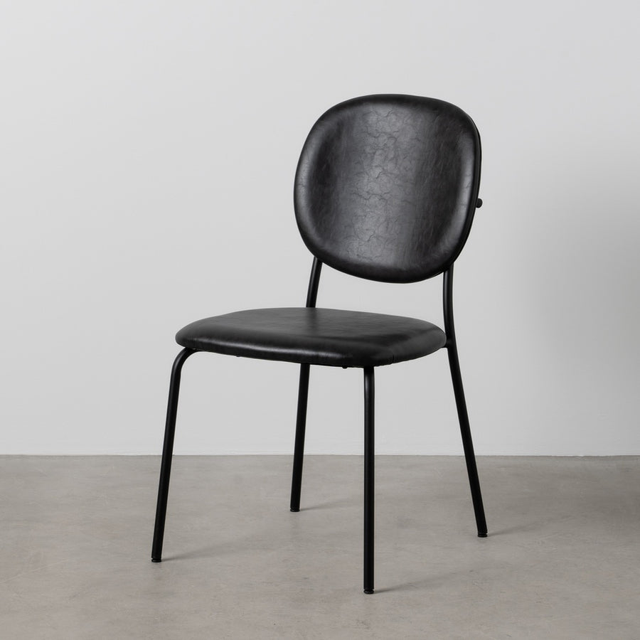 SILLA NEGRO PU/METAL SALÓN 48 X 53 X 84 CM