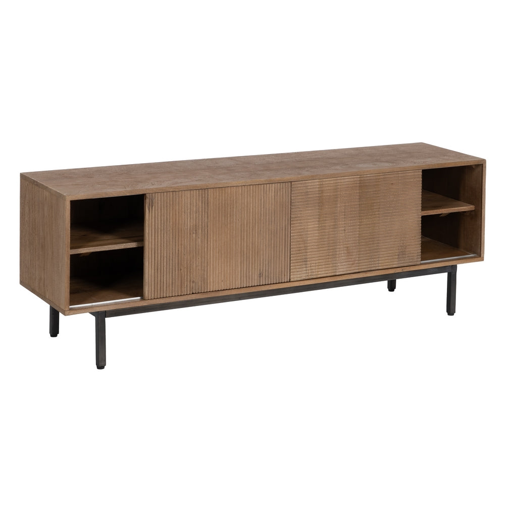 NATURAL MANGO WOOD TV UNIT LIVING ROOM 155 X 40 X 55 CM