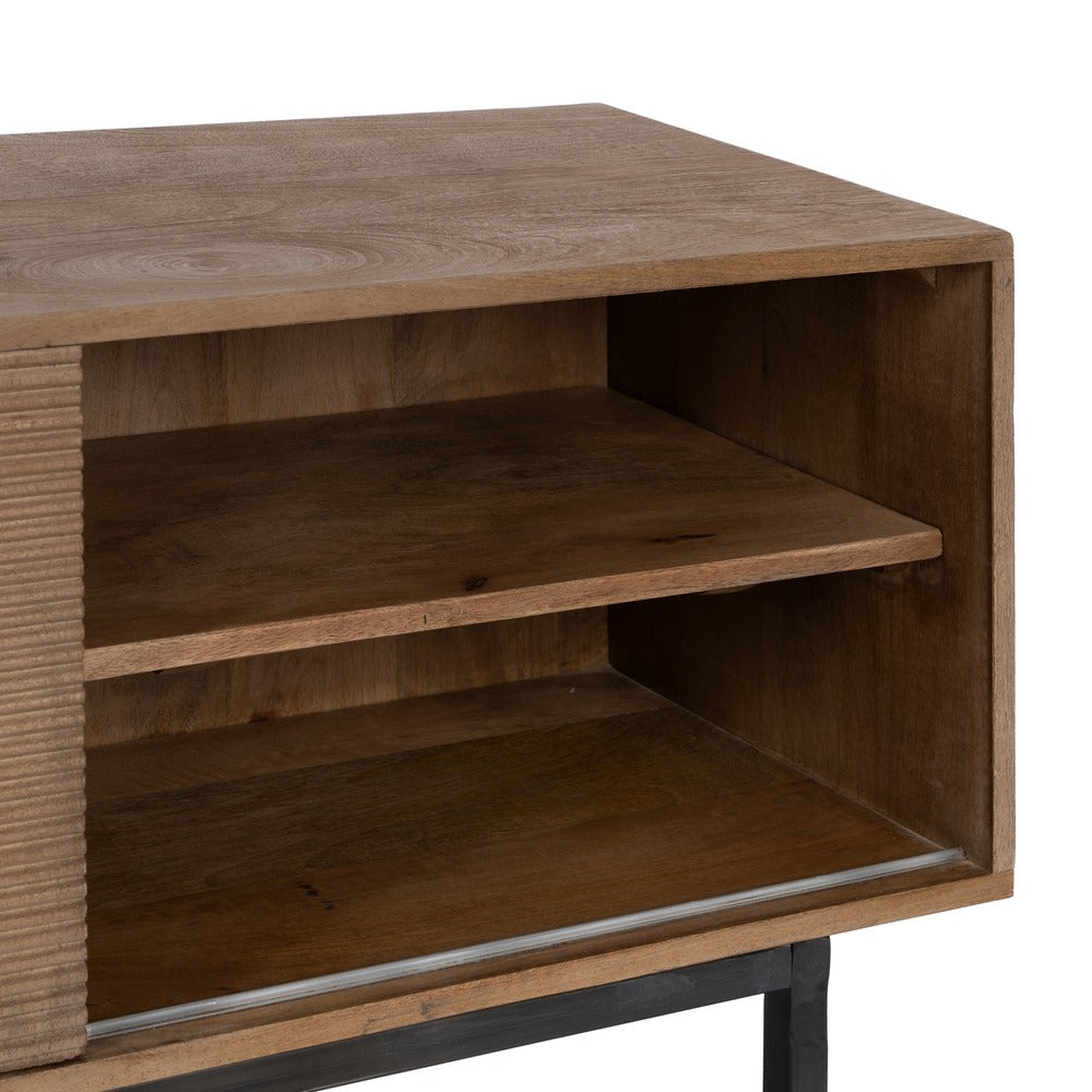 NATURAL MANGO WOOD TV UNIT LIVING ROOM 155 X 40 X 55 CM