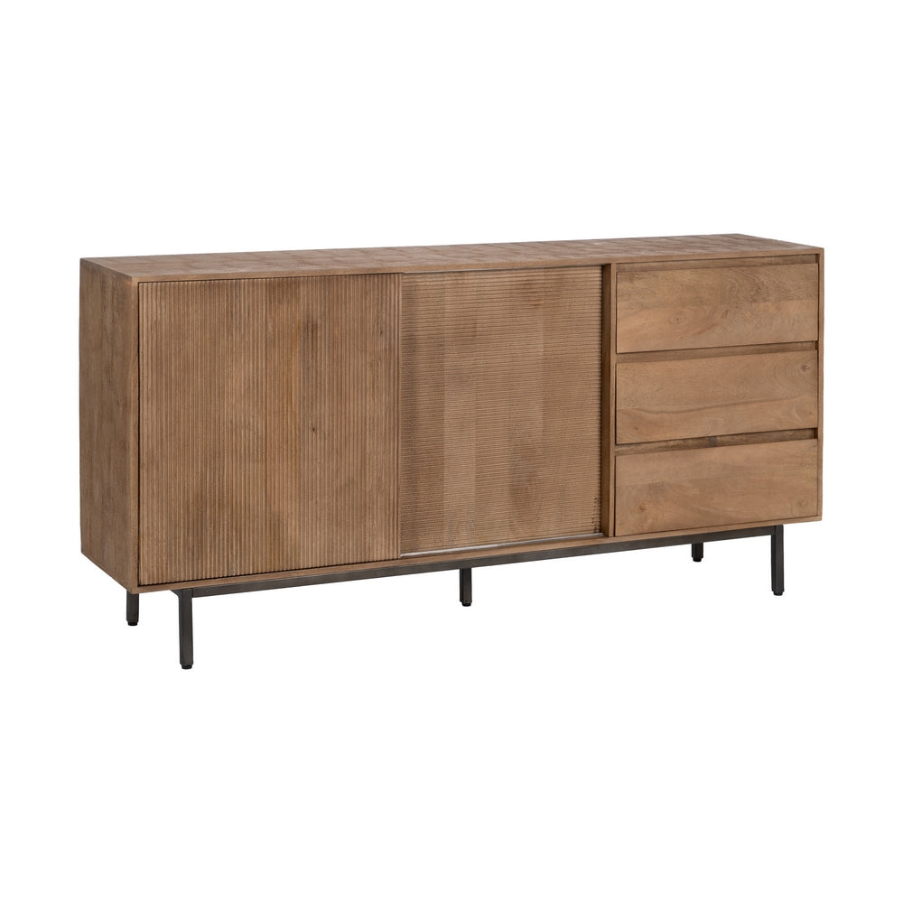 NATURAL MANGO WOOD SIDEBOARD LIVING ROOM 180 X 40 X 91 CM