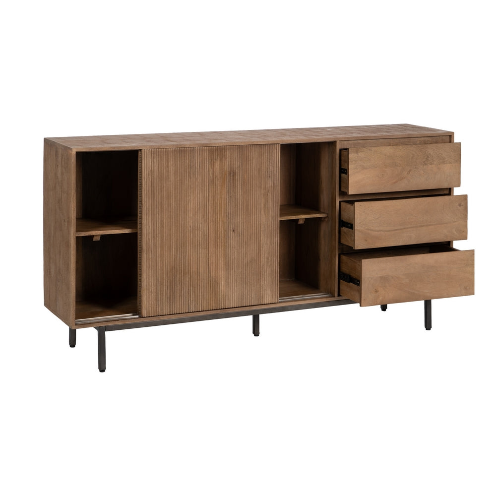 NATURAL MANGO WOOD SIDEBOARD LIVING ROOM 180 X 40 X 91 CM