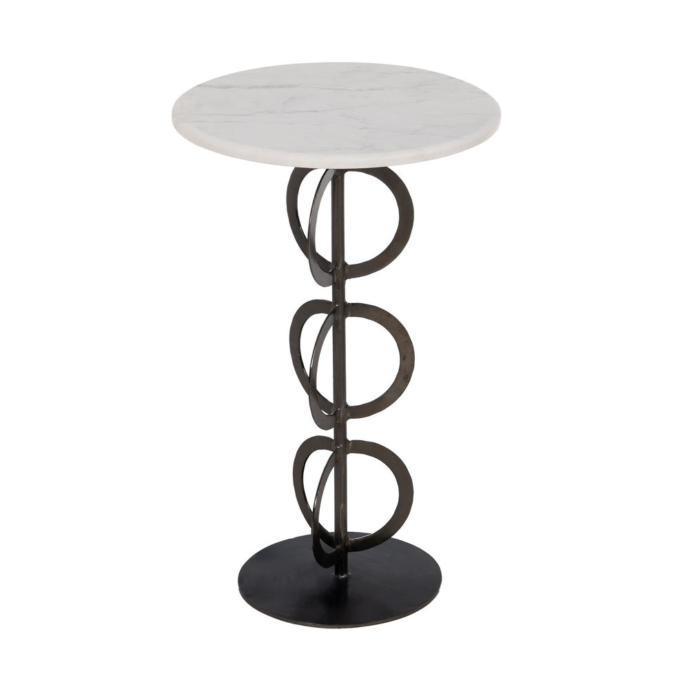 S/2 MESA AUXILIAR BLANCO-NEGRO 38 X 38 X 63 CM