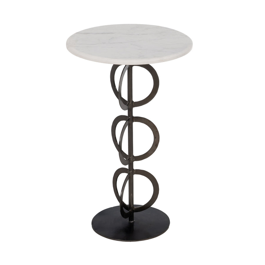 S/2 MESA AUXILIAR BLANCO-NEGRO 38 X 38 X 63 CM