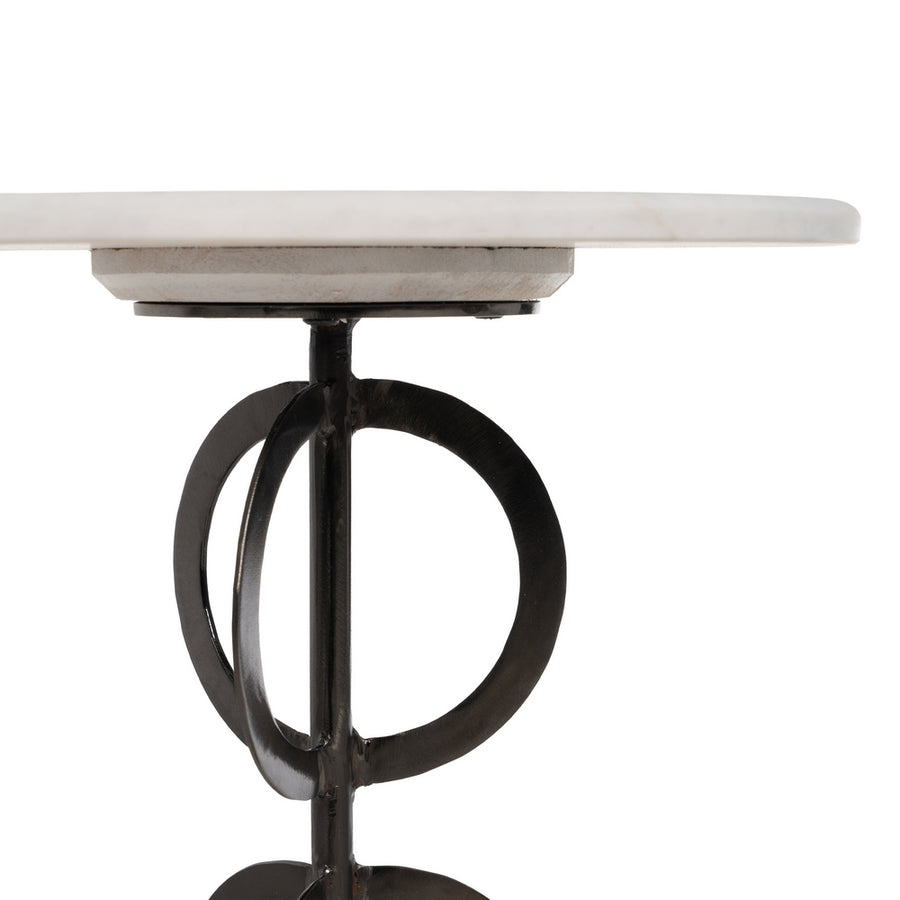 S/2 MESA AUXILIAR BLANCO-NEGRO 38 X 38 X 63 CM