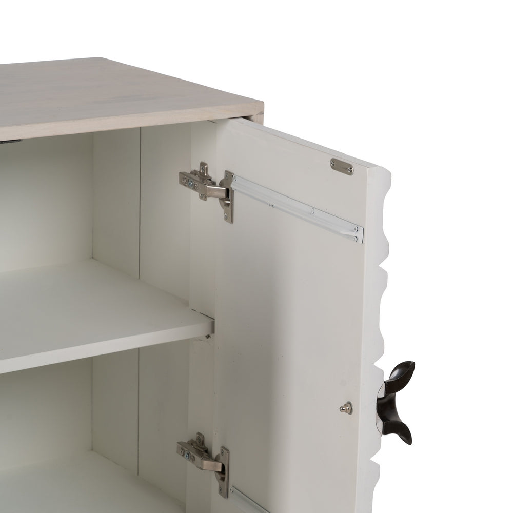 APARADOR BLANCO ROZADO MADERA DE MANGO 152 X 41 X 92 CM