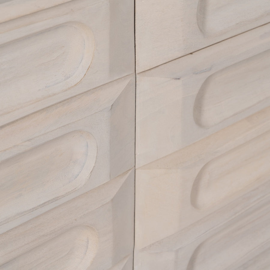 APARADOR BLANCO ROZADO MADERA DE MANGO 152 X 41 X 92 CM