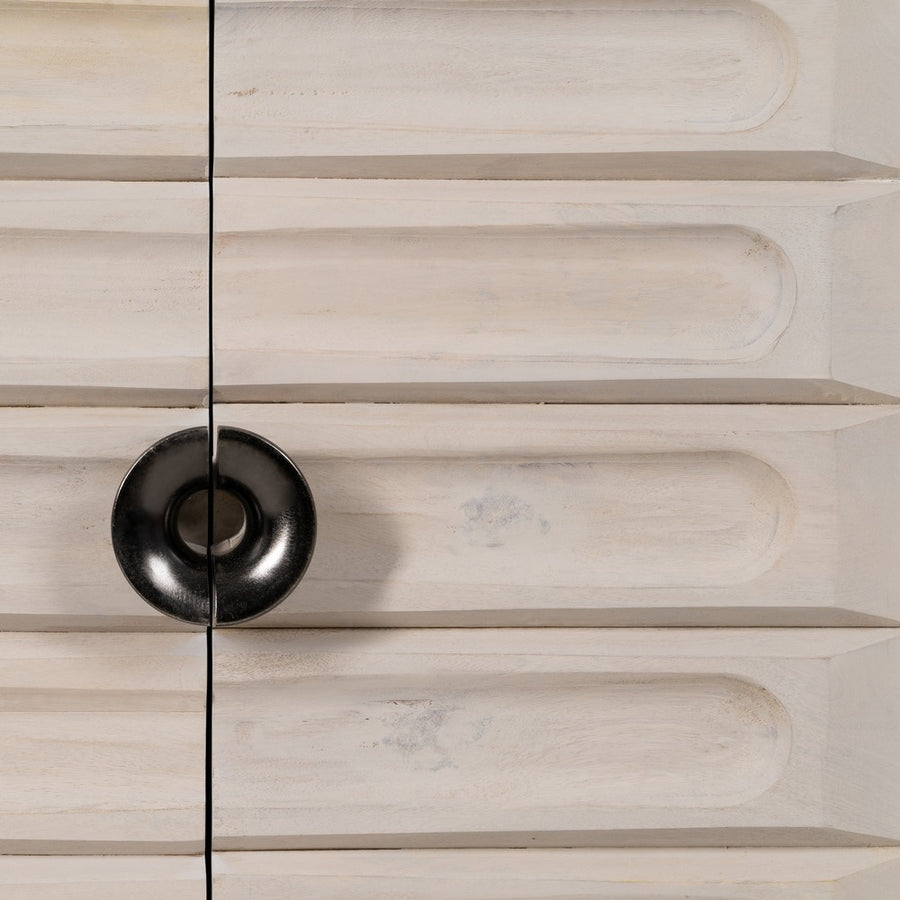 APARADOR BLANCO ROZADO MADERA DE MANGO 152 X 41 X 92 CM