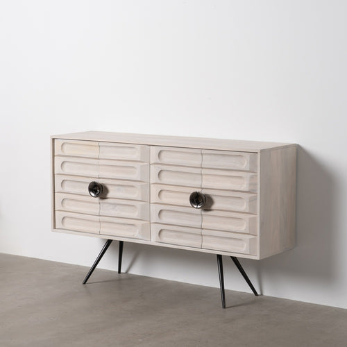 APARADOR BLANCO ROZADO MADERA DE MANGO 152 X 41 X 92 CM