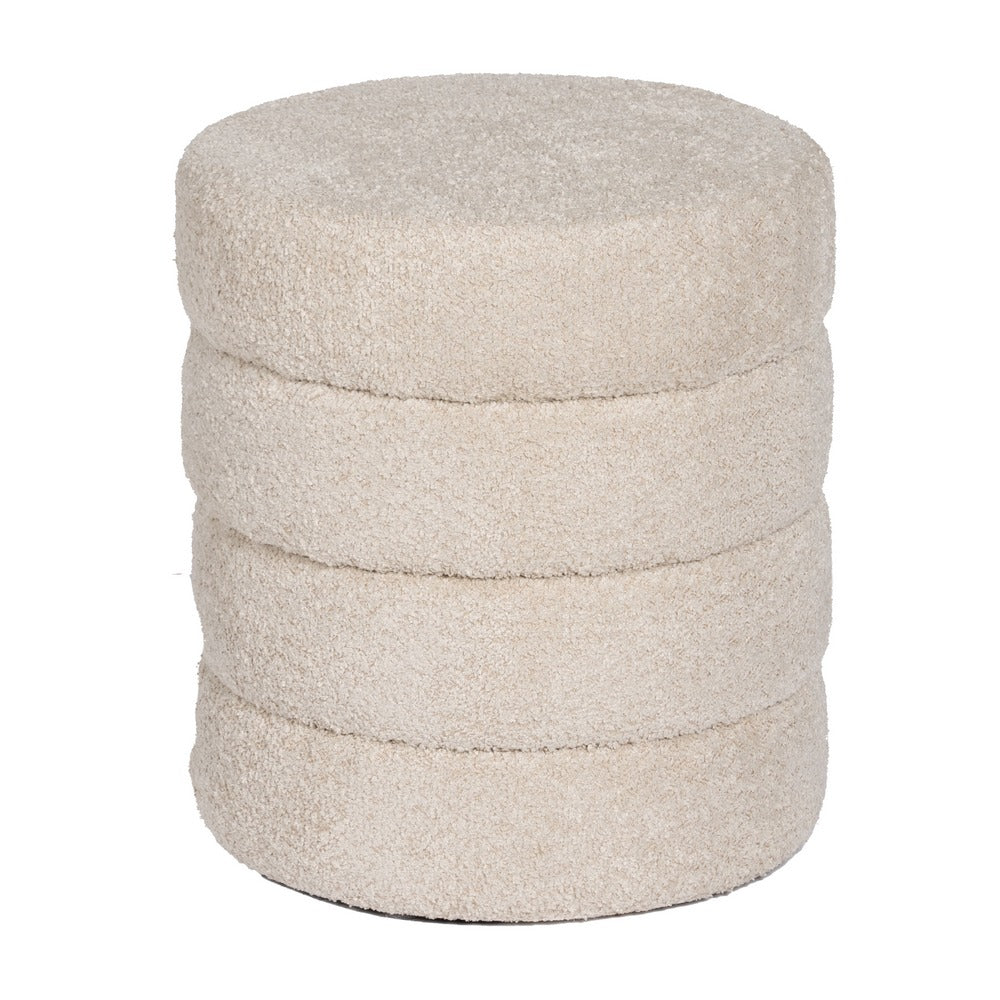 PUF BEIGE TEJIDO SAL�N 42 X 42 X 46 CM