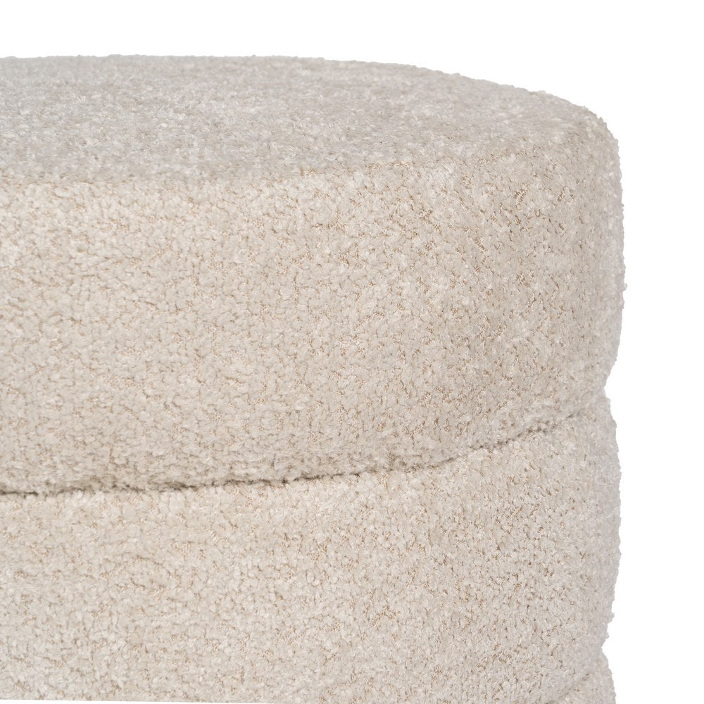 PUF BEIGE TEJIDO SALÓN 42 X 42 X 46 CM
