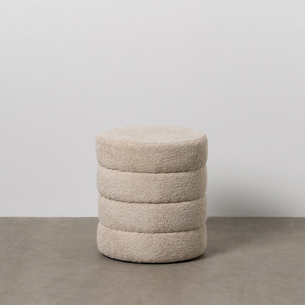 PUF BEIGE TEJIDO SAL�N 42 X 42 X 46 CM