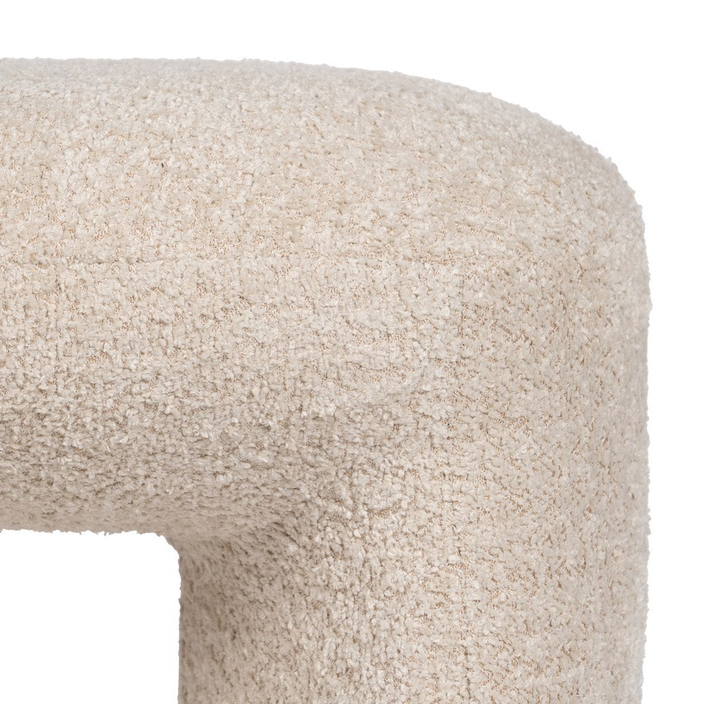 BEIGE FABRIC LIVING ROOM STOOL 46 X 44 X 41 CM