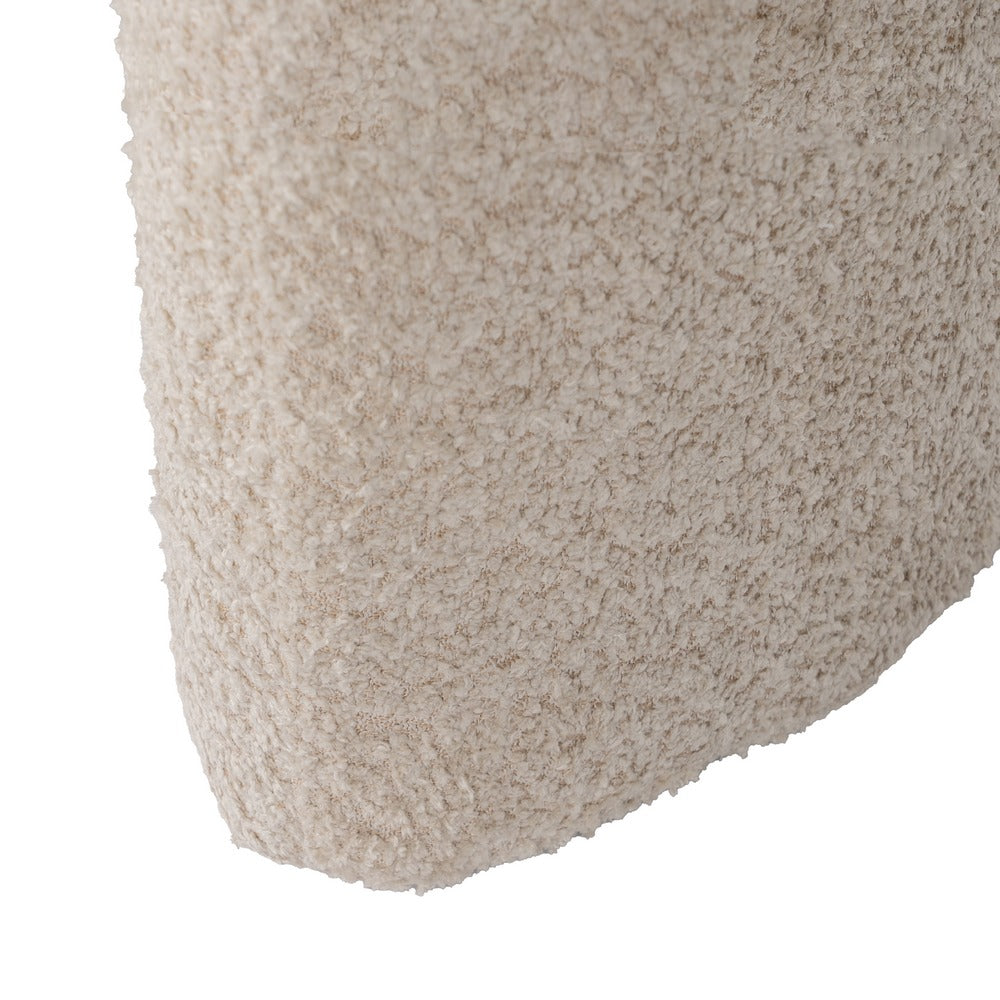 BEIGE FABRIC LIVING ROOM STOOL 46 X 44 X 41 CM