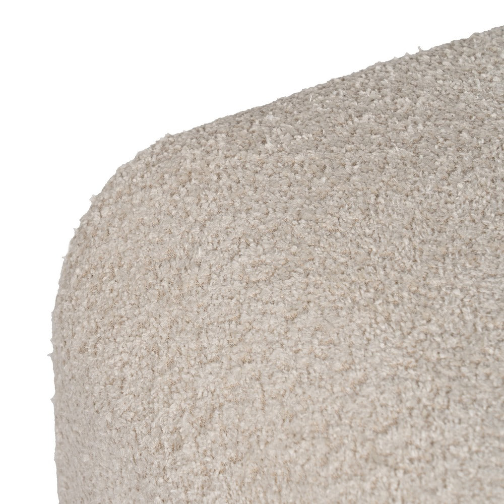 BEIGE FABRIC LIVING ROOM STOOL 67 X 48 X 47 CM
