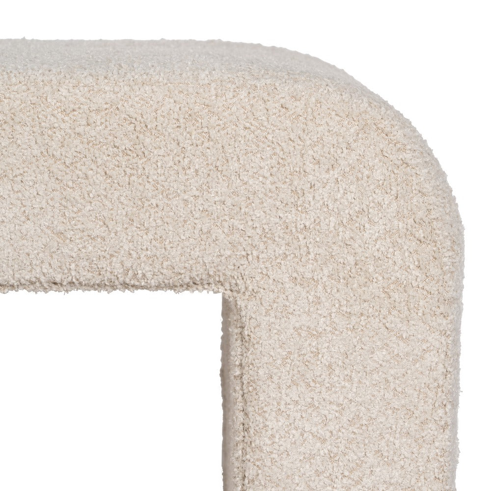 BEIGE FABRIC LIVING ROOM STOOL 67 X 48 X 47 CM