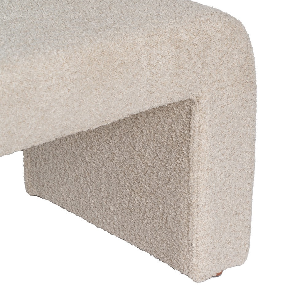 BEIGE FABRIC LIVING ROOM STOOL 67 X 48 X 47 CM