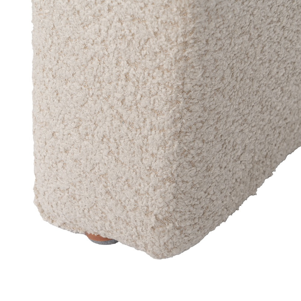 BEIGE FABRIC LIVING ROOM STOOL 67 X 48 X 47 CM