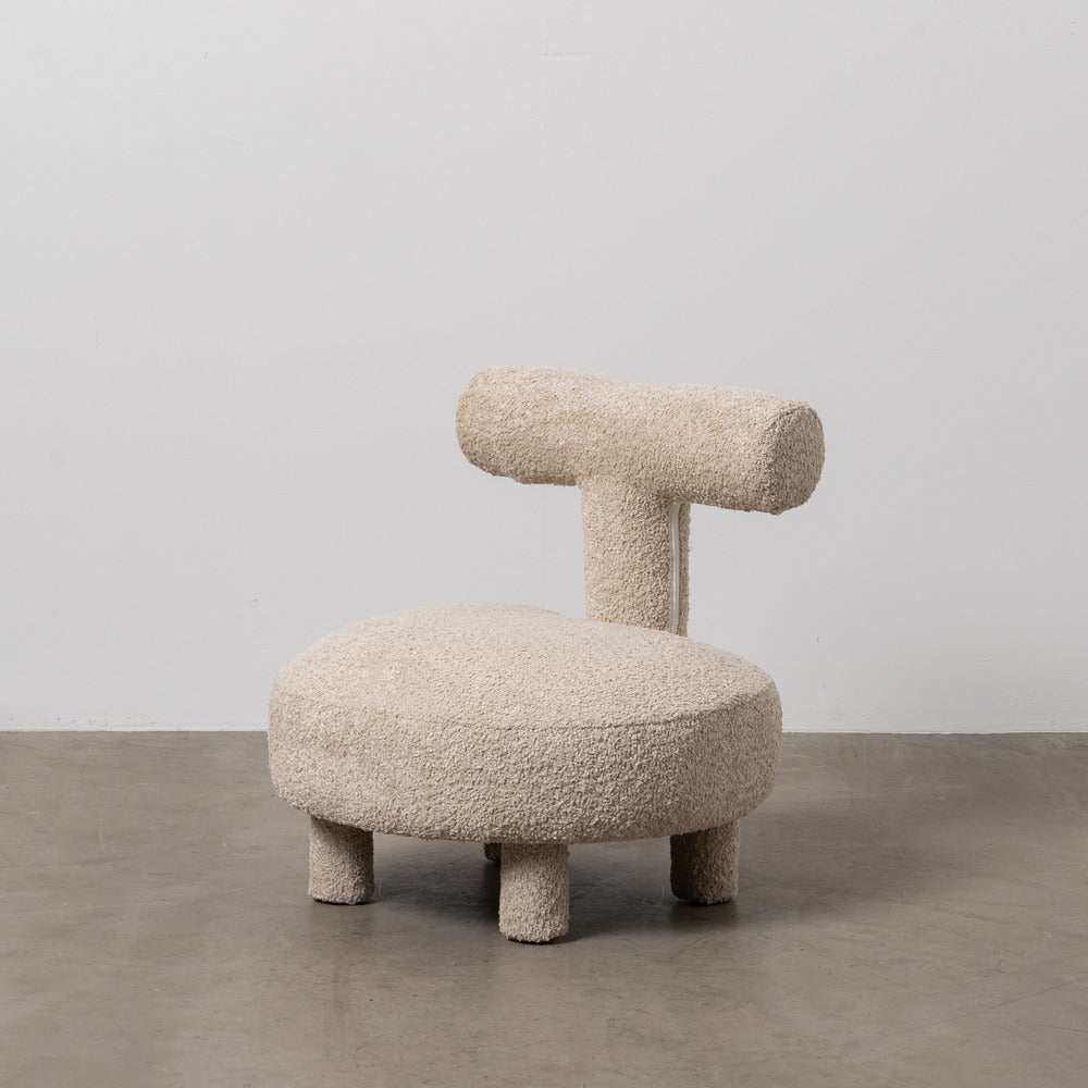 SILLA BEIGE TEJIDO SALÓN 51 X 51 X 49 CM