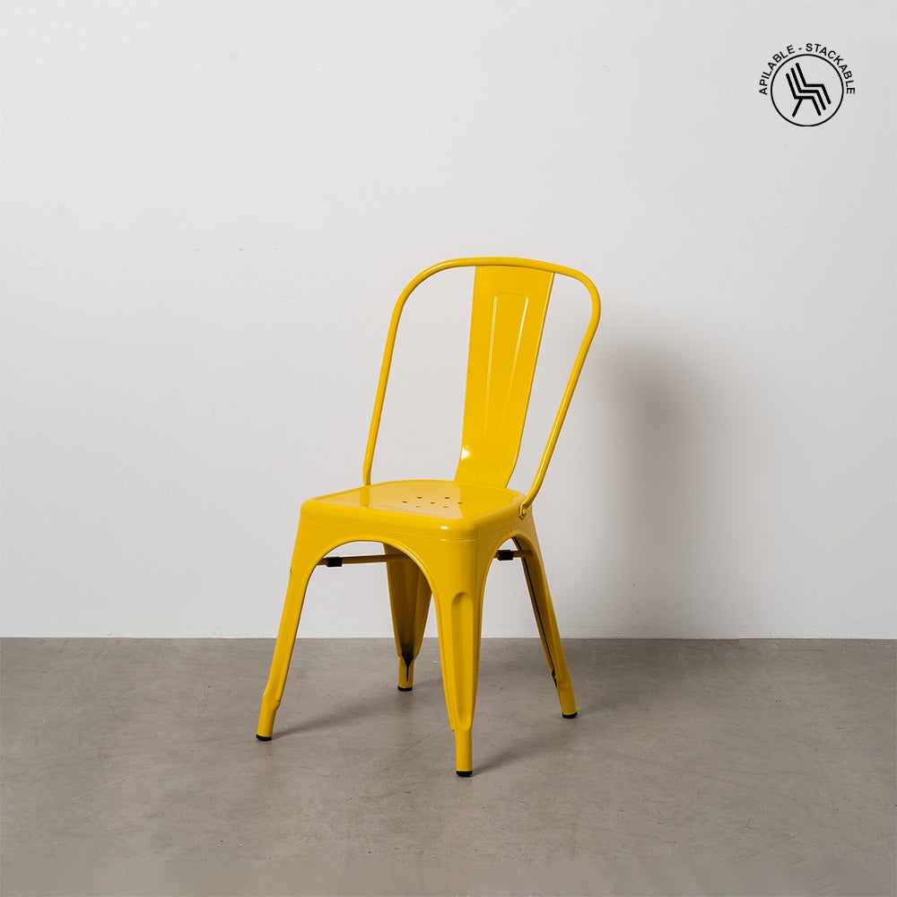 SILLA APILABLE AMARILLO METAL DALLAS 45 X 52,50 X 85 CM