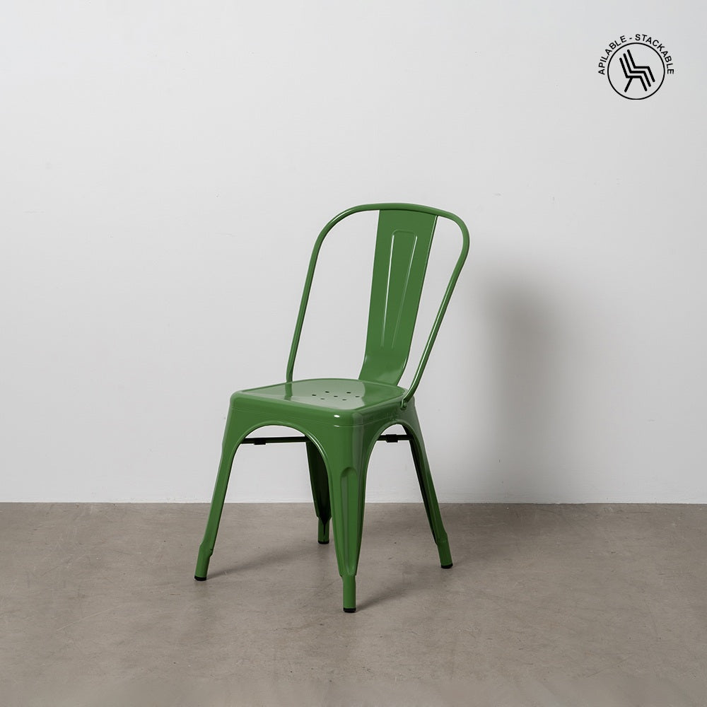 SILLA APILABLE VERDE METAL DALLAS 45 X 52,50 X 85 CM