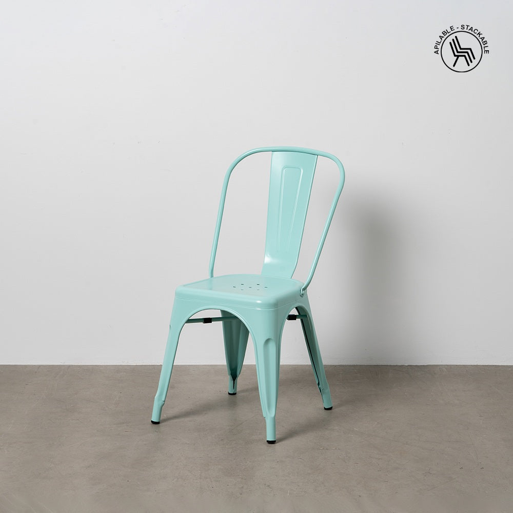 SILLA APILABLE TURQUESA METAL DALLAS 45 X 52,50 X 85 CM