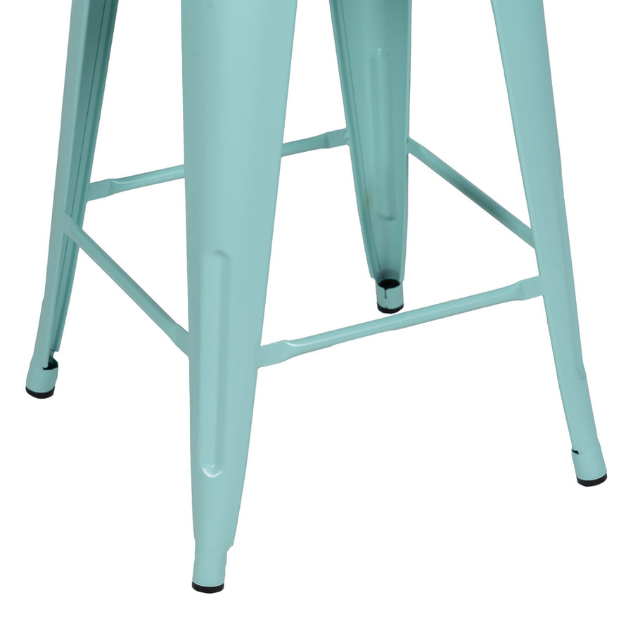 TABURETE TURQUESA METAL DALLAS 42 X 42 X 61,20 CM