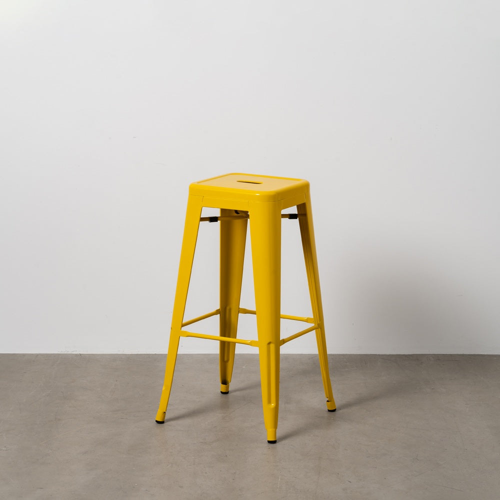 TABURETE AMARILLO METAL DALLAS 43,50 X 43,50 X 76,50 CM
