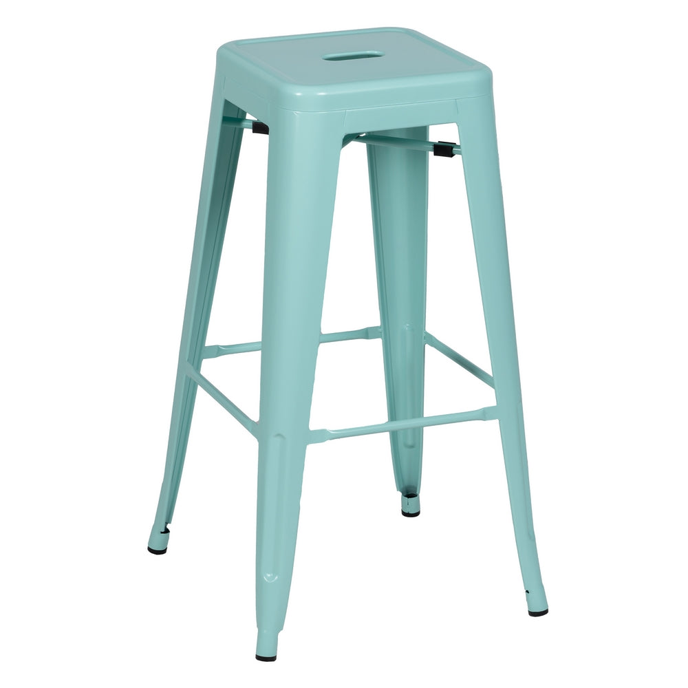 TABURETE TURQUESA METAL DALLAS 43,50 X 43,50 X 76,50 CM