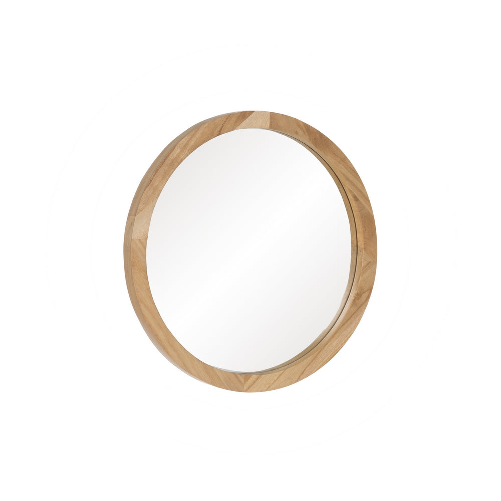 NATURAL WOOD DECORATION MIRROR 40 X 40 CM