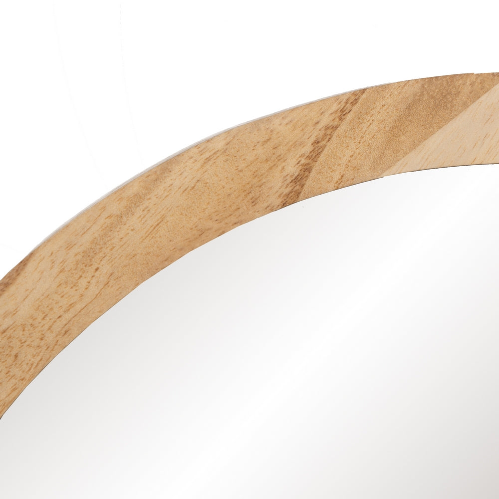 NATURAL WOOD DECORATION MIRROR 40 X 40 CM