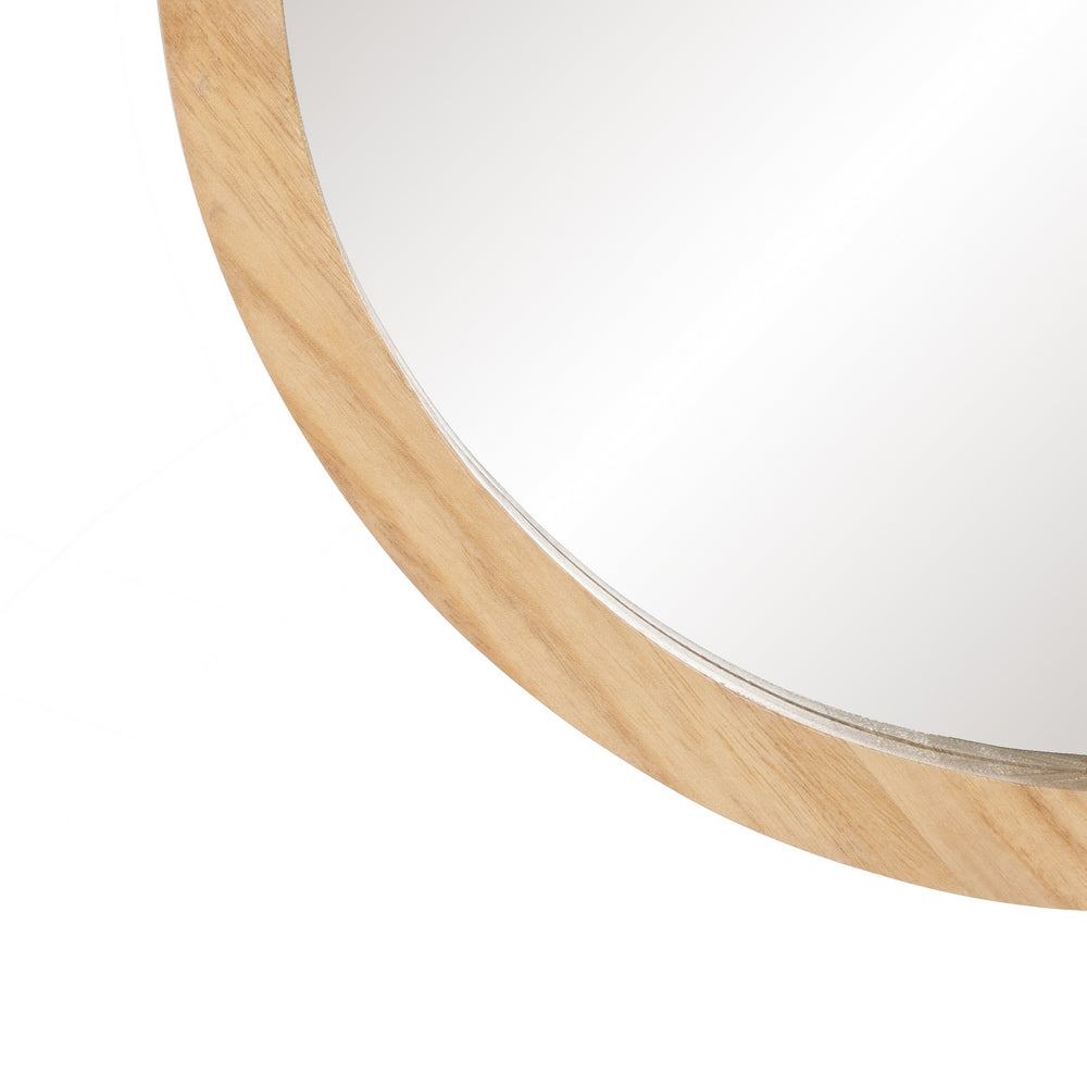 NATURAL WOOD DECORATION MIRROR 40 X 40 CM