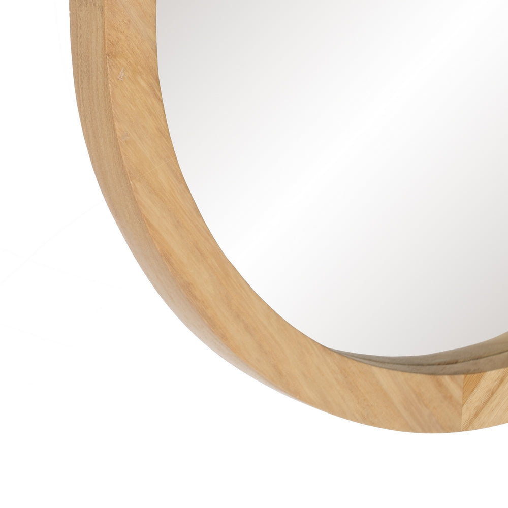 NATURAL WOOD DECORATION MIRROR 40 X 40 CM
