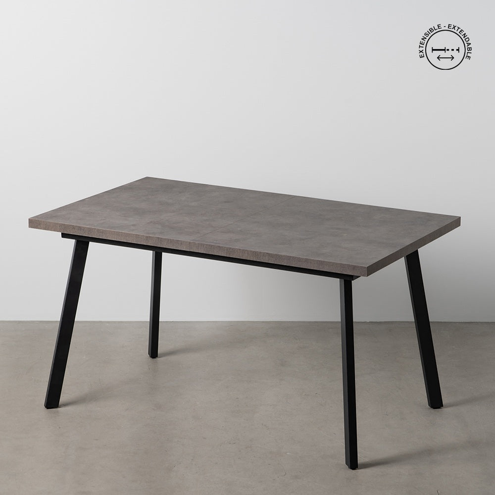MESA EXTENSIBLE GRIS METAL-MADERA PAX 138 X 85 X 76 CM