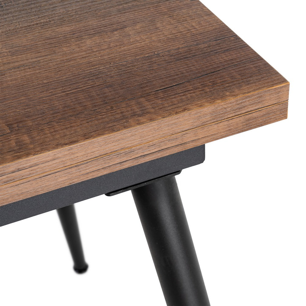 PAX BROWN METAL-WOOD EXTENDABLE TABLE 90 X 60 X 75 CM
