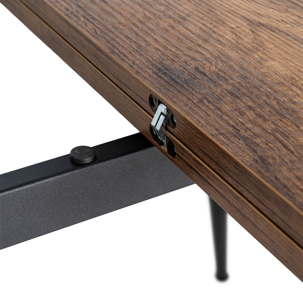 PAX BROWN METAL-WOOD EXTENDABLE TABLE 90 X 60 X 75 CM